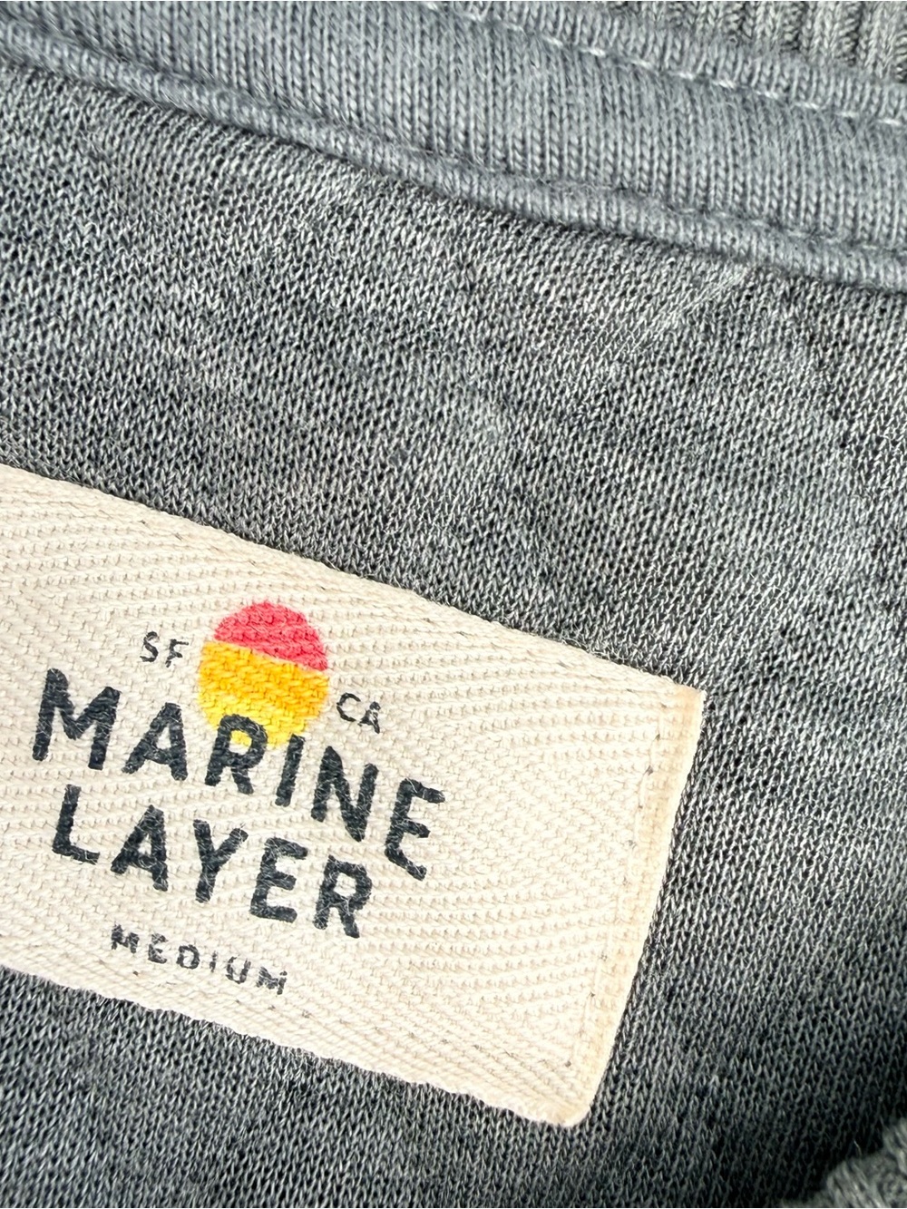 Marine Layer Size M Corbet Quilted Crewneck in Dusty Pine - Picture 6 of 8